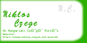 miklos czege business card